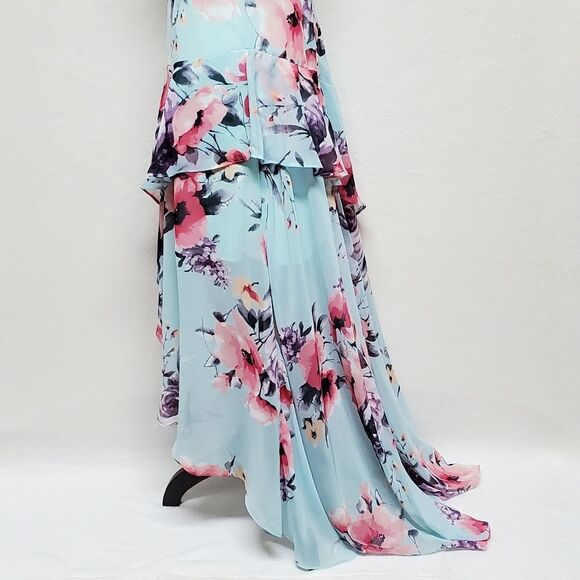 FASHION Nova Dazed In Floral Maxi Dress Layered Ruffle Backless V-neck Large - Picture 8 of 13